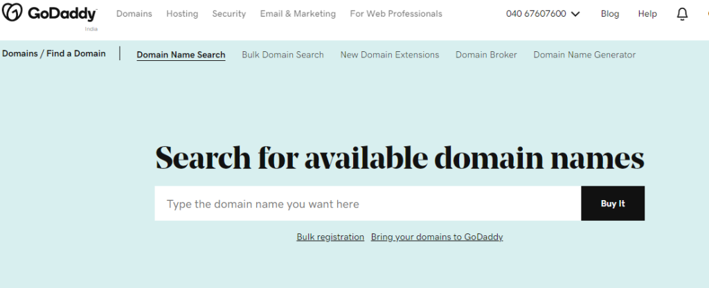 Godaddy-Domain-name-search